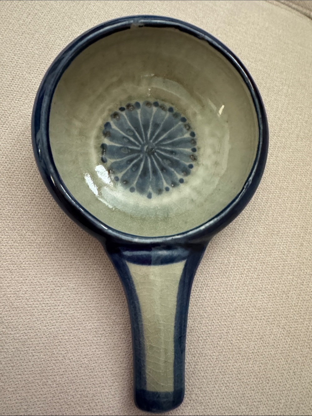 Ken Edwards Blue Design El Palomar Tonala Pottery soup bowl -Guadalajara, Mexico
